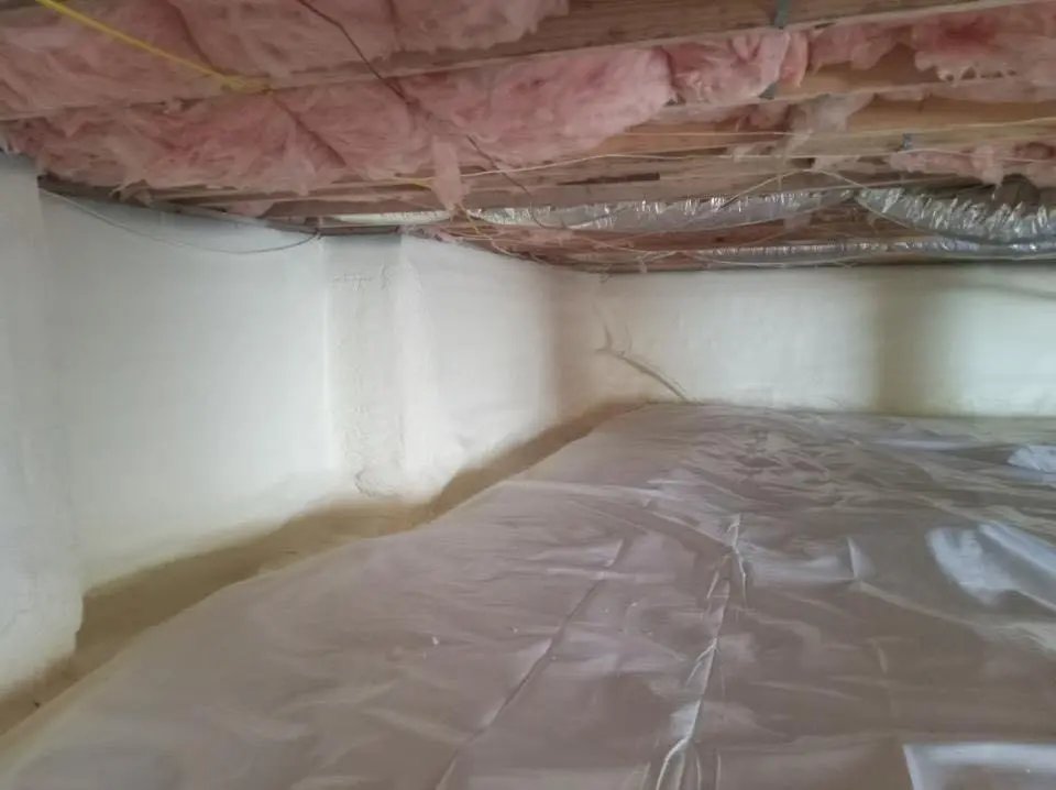 Crawl space encapsulation with closed-cell spray foam for Attic Insulation in Foothill Farms